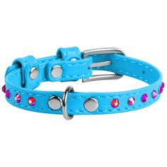 Ошейник COLLAR Glamour с клеевыми стразами 3268 21-29 см голубой