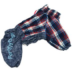 Комбинезон для собак ForMyDogs FW943-2020 M синий/клетка