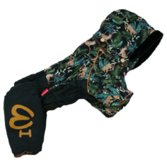 Комбинезон для собак ForMyDogs Джунгли FW846-2020 M (18) 18 черный/зеленый
