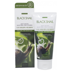 Jigott Natural Black Snail Foam Cleansing очищающая восстанавливающая пенка для лица с экстрактом слизи чёрной улитки, 180мл