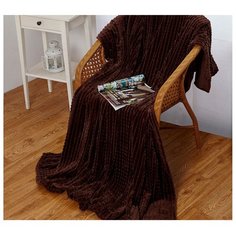 Плед Cleo Carre 150x200 см, темно-коричневый