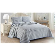 Комплект с покрывалом Cleo Melody 230х250 см, белый/синий