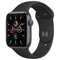 Умные часы Apple Watch SE GPS 44мм Aluminum Case with Sport Band, серый космос/черный