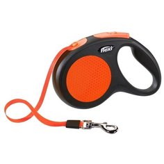 Поводок-рулетка для собак Flexi New Neon M ленточный оранжевый 5 м
