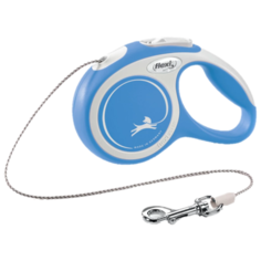 Поводок-рулетка для собак Flexi New Comfort XS тросовый синий/серый 3 м