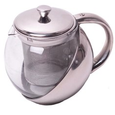 Kamille Заварочный чайник 1624, 0.5 л, серебристый/прозрачный