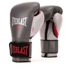 Боксерские перчатки Everlast Powerlock серый/красный 14 oz