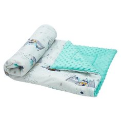 Плед Amarobaby Растем вместе 85х95 см горы, белый/мята
