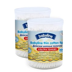 Ватные палочки Baby Line детские ультра тонкие, 200 шт., 2 уп.