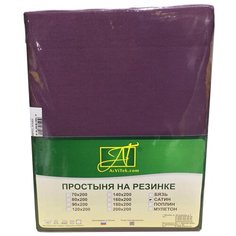 Простыня АльВиТек сатин на резинке 90 х 200 см черешня