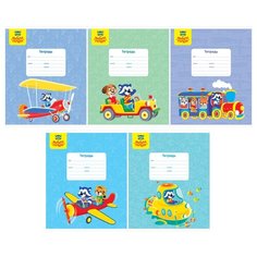 Мульти-Пульти Упаковка тетрадей Приключения Енота ТД12кк_35157, 20 шт./5 дизайнов, крупная клетка, 12 л., голубой/зеленый