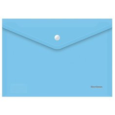 Berlingo Папка-конверт на кнопке Starlight А4, 180 мкм, прозрачная, пластик, 10 шт голубой