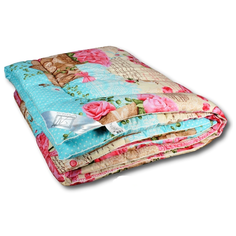 Одеяло АльВиТек Холфит-Стандарт, теплое, 140 х 205 см (голубой/бежевый/розовый)