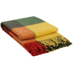 01-08 Желт/зел/красн 140х200 Эльф плед новозеланд. шерсть Vladi