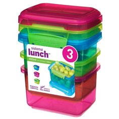 Sistema Набор контейнеров Lunch 41544, красный/синий/зеленый
