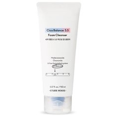 Etude House очищающая слабокислотная пенка Cica Balance 5.5 Foam Cleanser, 150 мл