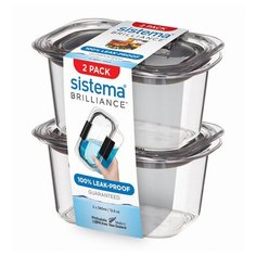 Sistema Набор контейнеров Brilliance 55102 2 шт., черный/прозрачный