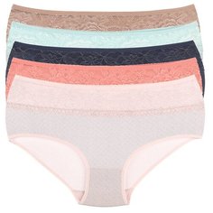 Donella Набор трусов слипы с высокой посадкой кружевные, 5 шт., размер XL, микс