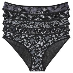 Donella Набор трусов слипы средней посадки, 5 шт., размер S, черный