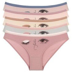 Donella Набор трусов слипы средней посадки с принтом, 5 шт., размер M, микс