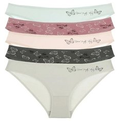 Donella Набор трусов слипы с принтом "Бабочки", 5 шт., размер M, микс