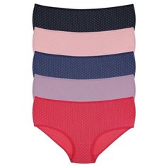 Donella Набор трусов слипы высокой посадки с принтом, 5 шт., размер XXL, микс