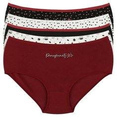 Donella Набор трусов слипы высокой посадки принт "гранат", 5 шт., размер XL, микс
