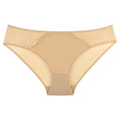 Donella Набор трусов слипы средней посадки с кружевными вставками, 5 шт., размер S, бежевый