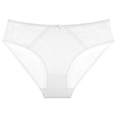 Donella Набор трусов слипы средней посадки с кружевными вставками, 5 шт., размер 3XL, белый