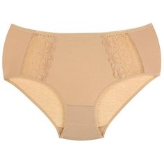 Donella Набор трусов слипы с кружевными вставками, 5 шт., размер XL, бежевый