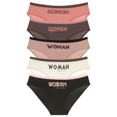 Donella Набор трусов слипы средней посадки с принтом, 5 шт., размер M, микс