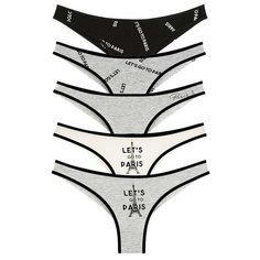 Donella Набор трусов бразильяна низкой посадки с принтом, 5 шт., размер S, микс