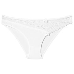 Donella Набор трусов слипы средней посадки с кружевной вставкой, 5 шт., размер XXL, белый