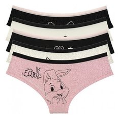 Donella Набор трусов полушорты средней посадки, 5 шт., размер S, микс