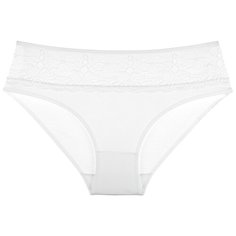 Donella Набор трусов слипы средней посадки с кружевом, 5 шт., размер L, белый