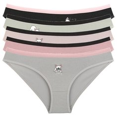 Donella Набор трусов слипы низкой посадки, 5 шт., размер M, микс