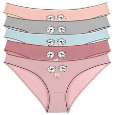 Donella Набор трусов слипы низкой посадки, 5 шт., размер XXL, микс