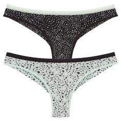 Donella Набор трусов бразильяна с принтом, 5 шт., размер S, микс