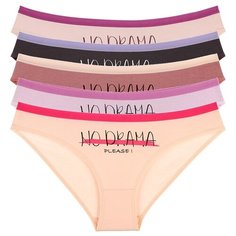 Donella Набор трусов слипы низкой посадки с принтом, 5 шт., размер S, микс