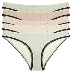 Donella Набор трусов слипы низкой посадки с кружевом, 5 шт., размер XL, микс