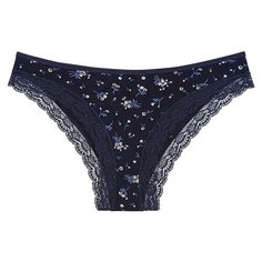 Donella Набор трусов слипы низкой посадки с принтом, 5 шт., размер S, синий