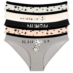 Donella Набор трусов слипы низкой посадки с принтом Далматин, 5 шт., размер XXL, микс
