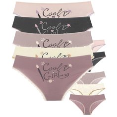 Donella Набор трусов слипы средней посадки, 5 шт., размер XXL, микс