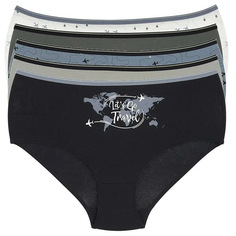 Donella Набор трусов слипы высокой посадки с принтом, 5 шт., размер XL, микс