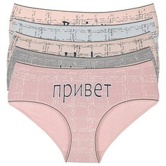 Donella Набор трусов слипы высокой посадки с принтом, 5 шт., размер XL, микс