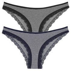 Donella Набор трусов слипы низкой посадки с кружевом, 5 шт., размер XL, микс