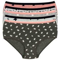 Donella Набор трусов слипы высокой посадки, 5 шт., размер L, микс