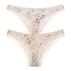Donella Набор трусов бразилиана средней посадки с кружевом, 5 шт., размер S, микс