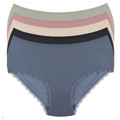 Donella Набор трусов слипы высокой посадки, 5 шт., размер 3XL, микс