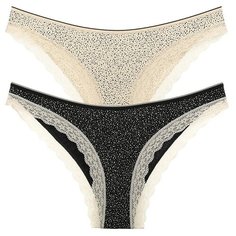 Donella Набор трусов бразилиана средней посадки с кружевом, 5 шт., размер M, микс